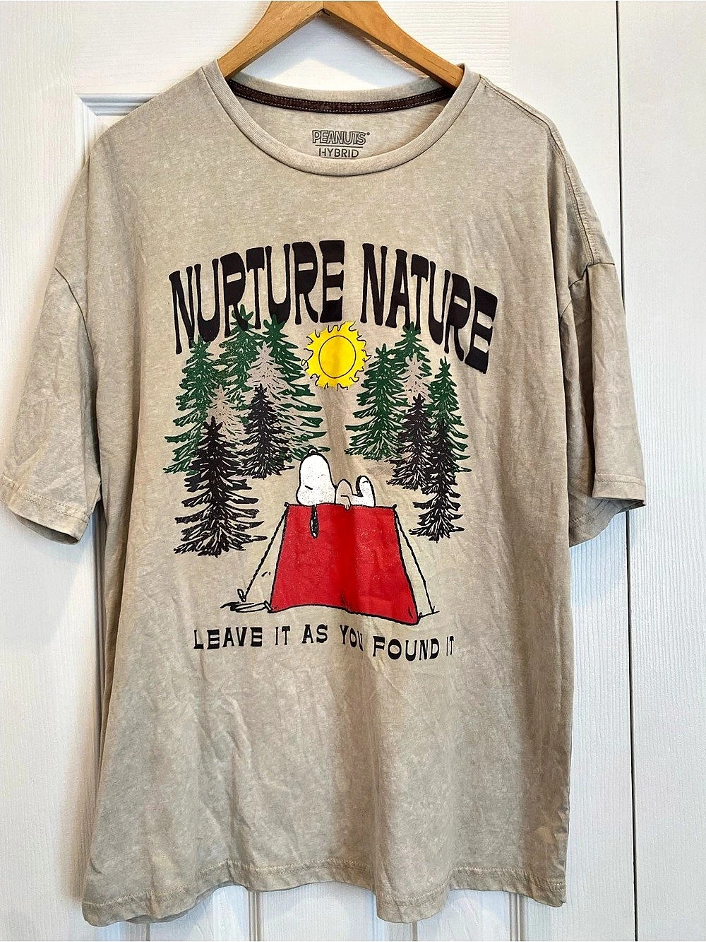 Peanuts Hybrid Apparel Nature Leave It As You Found It graphic tee